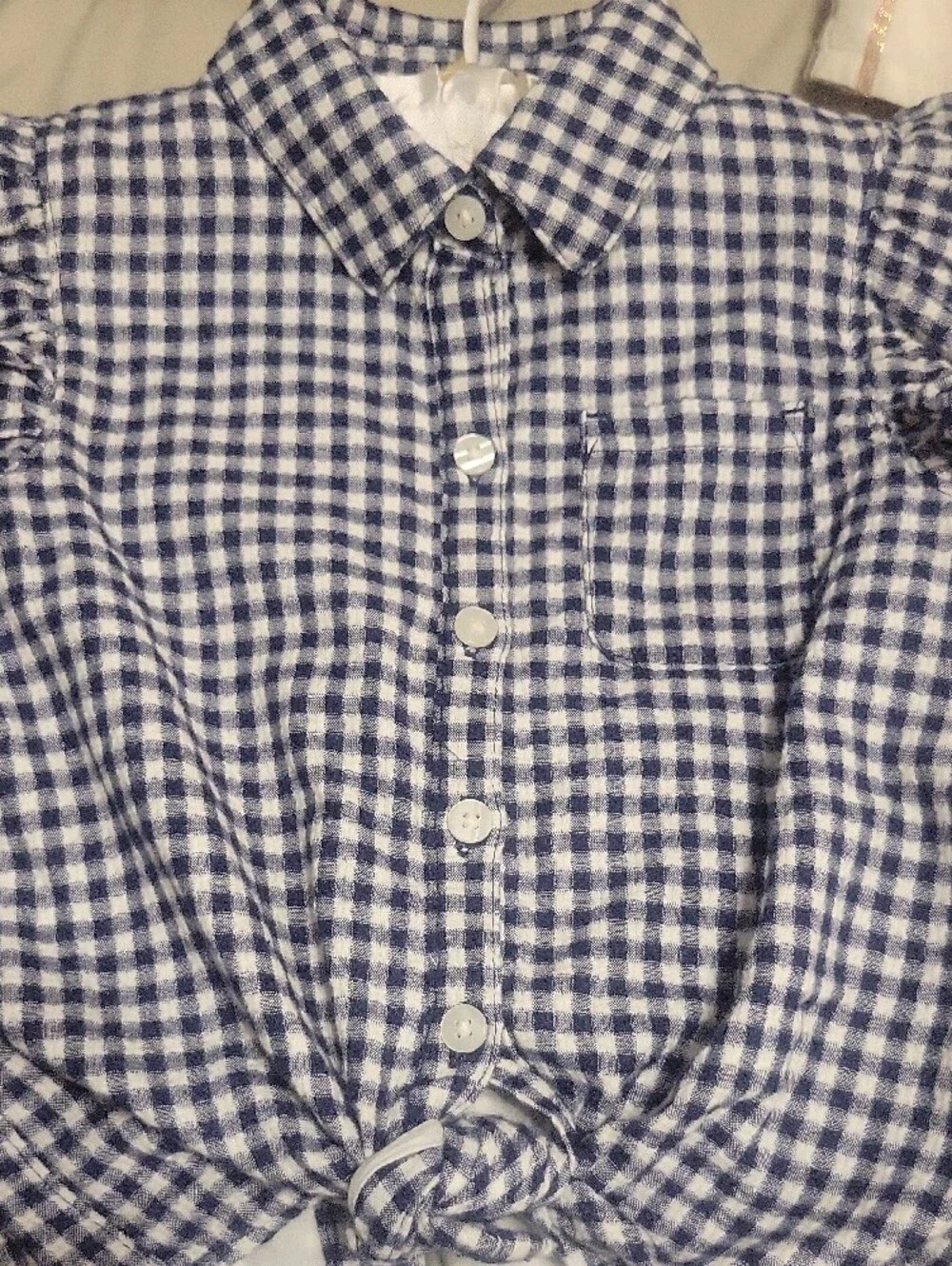 Cat & Jack gingham button